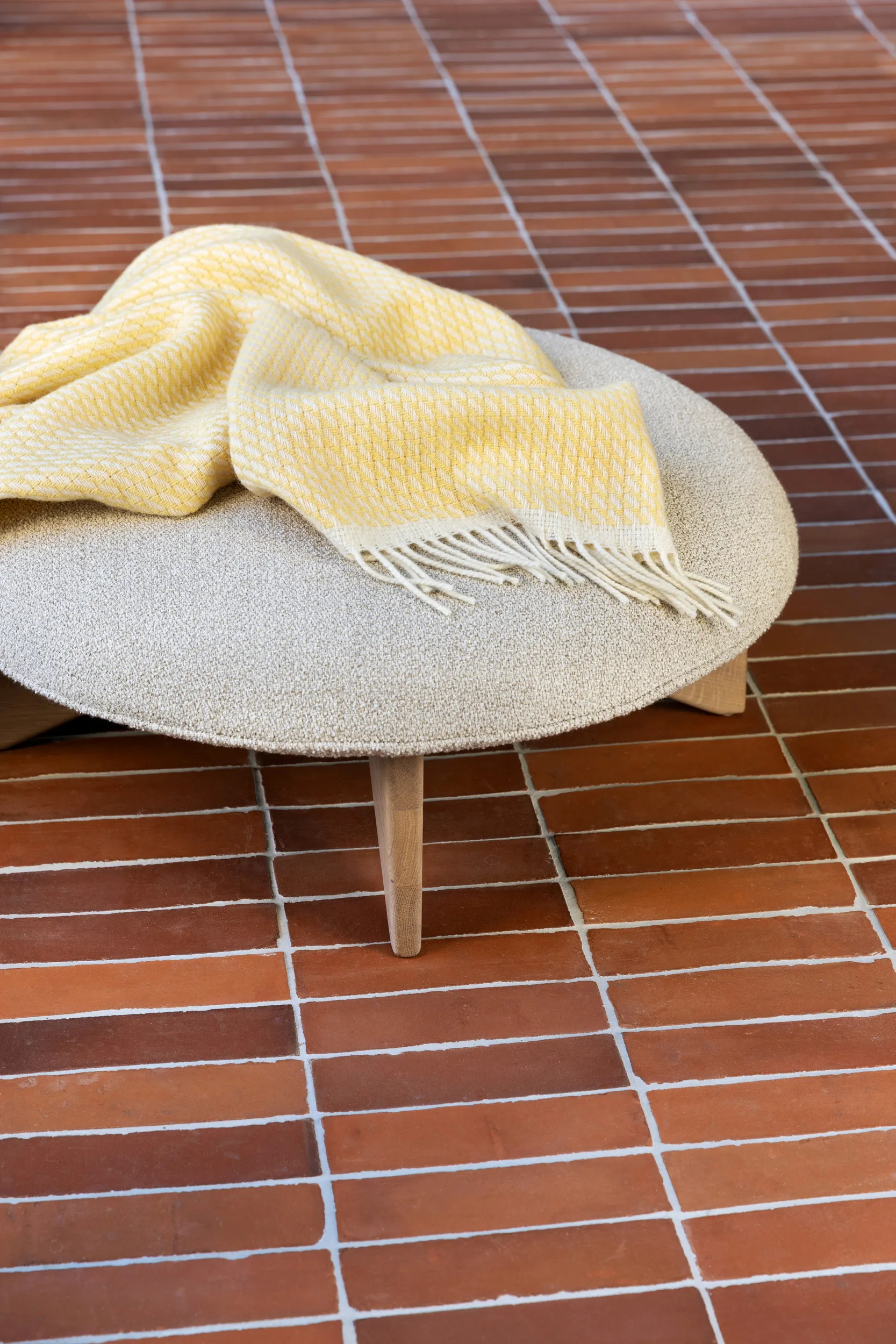 Mello pläd 150x210 cm, Lemon yellow Røros Tweed