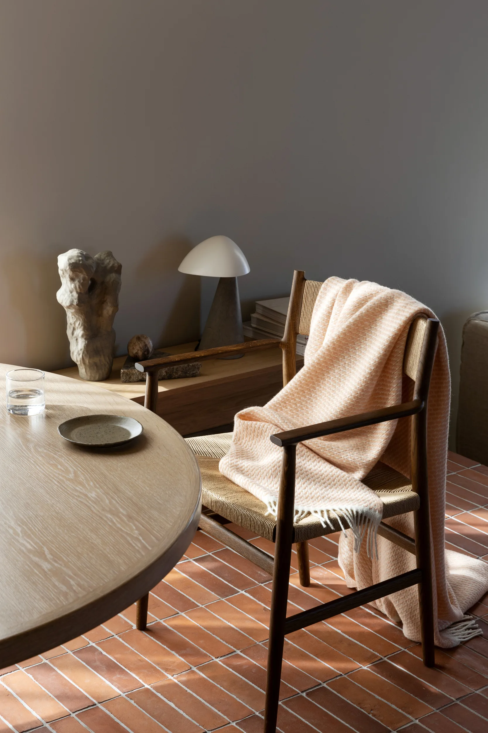 Mello pläd 150x210 cm, Powder pink Røros Tweed