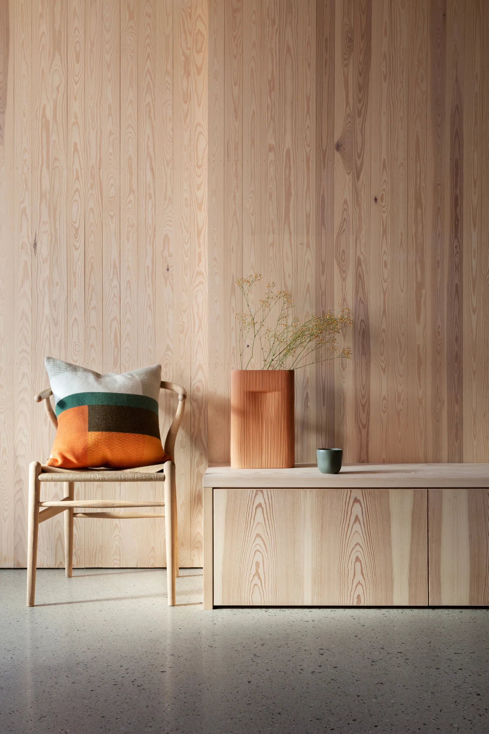 Mikkel kudde 50x50 cm, Orange Røros Tweed