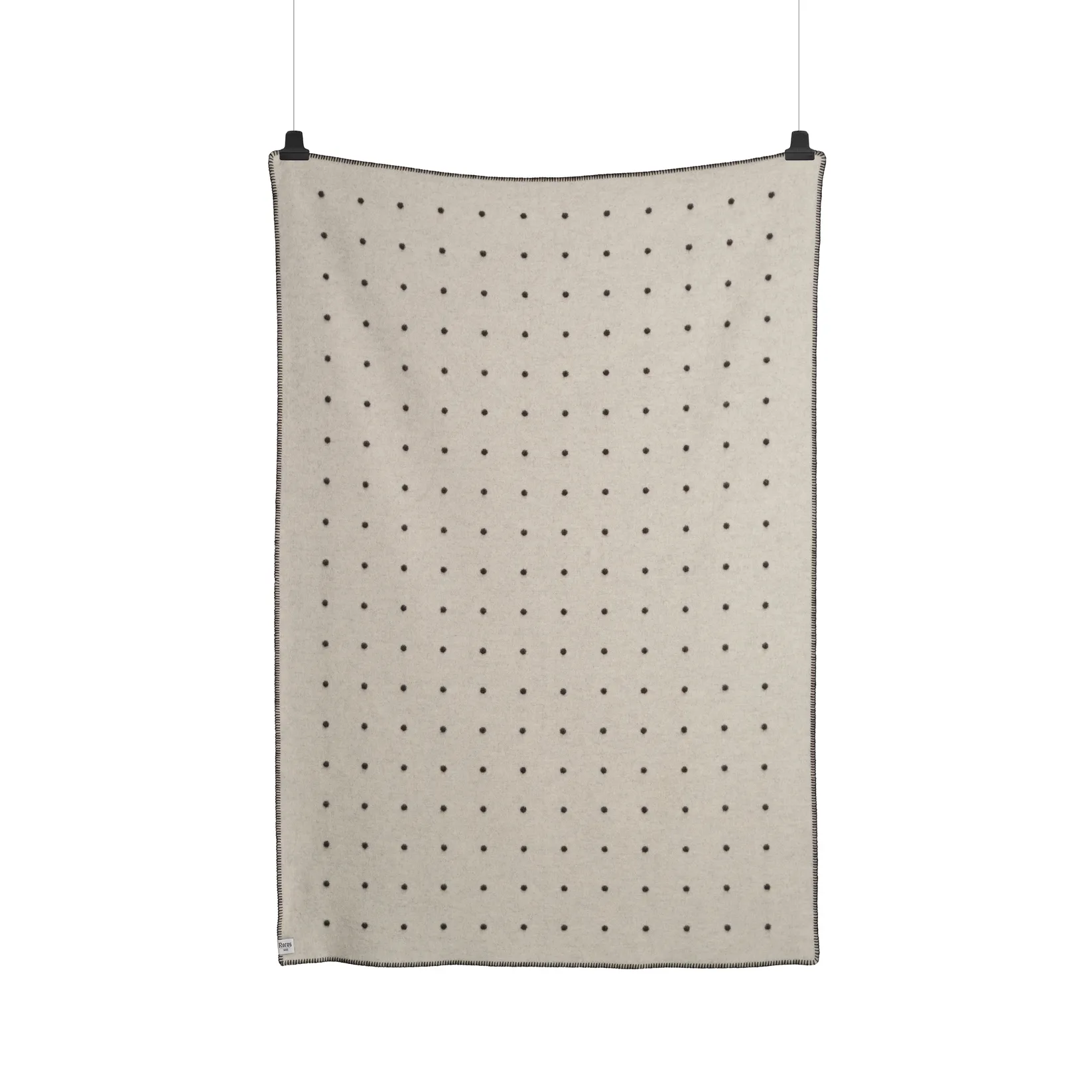 Pastille filt 135x200 cm, Black and white Røros Tweed