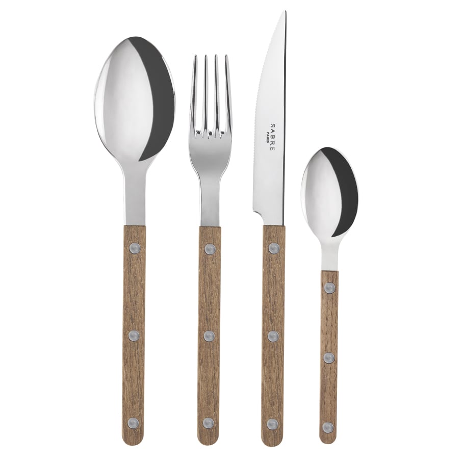 SABRE Paris Bistrot bestick 24 delar Teak wood | Skandinavisk Design | Bestickset | Brun