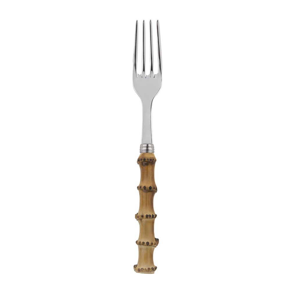 SABRE Paris Panda matgaffel Rostfritt stål-bambu | Skandinavisk Design | Matbestick | Silverfärgad