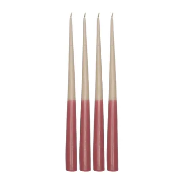 Affinity antikljus tvåfärgade 4-pack 32cm - Beige-red - Scandi Essentials