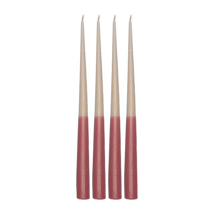 Affinity antikljus tvåfärgade 4-pack 32cm - Beige-red - Scandi Essentials