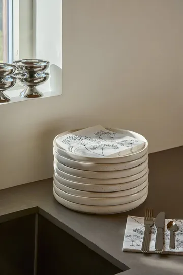 Botanical pappersservett - Vit-svart, 20‑pack, 33×33 cm - Scandi Essentials