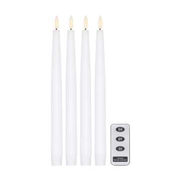 Bright LED-ljus 28,5 cm 4-pack med fjärrkontroll - Vit - Scandi Essentials