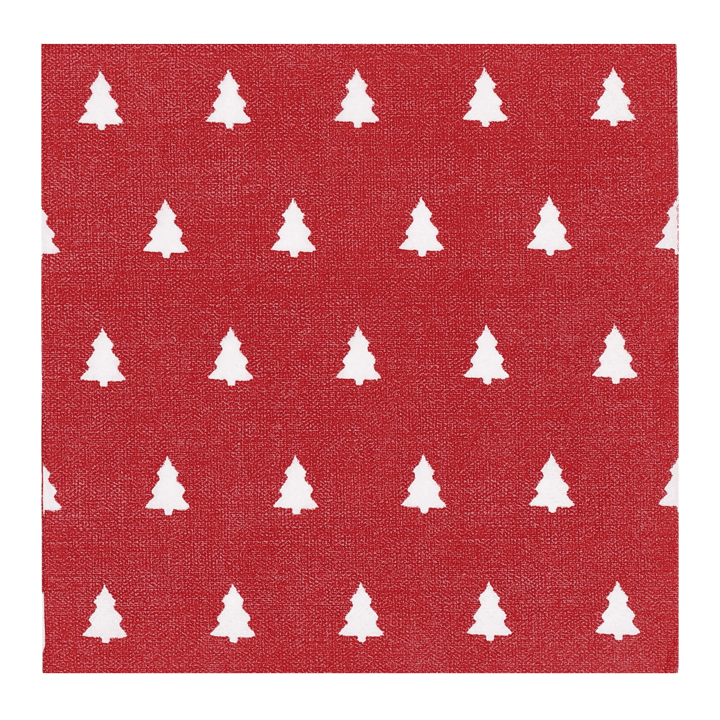 Linen trees servett 33x33 cm 20-pack - Red - Scandi Essentials