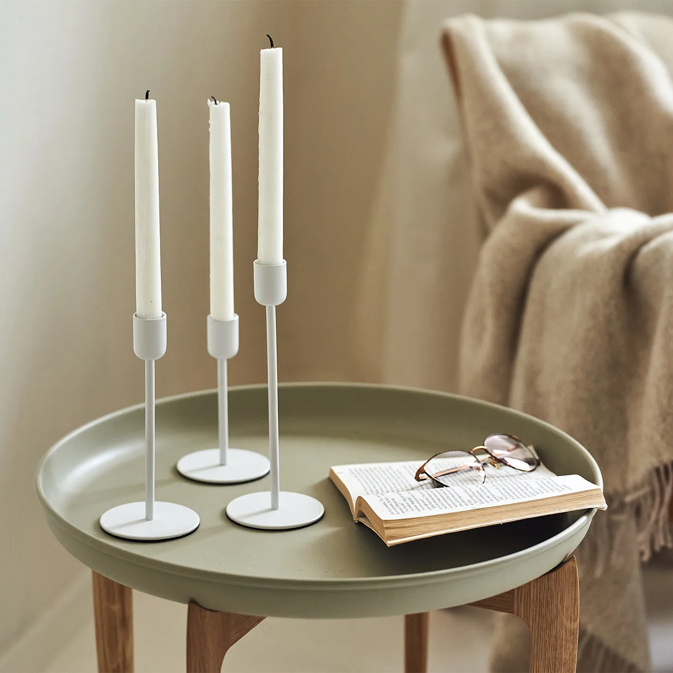 Arctic ljusstake 14 cm, Vit Scandi Living