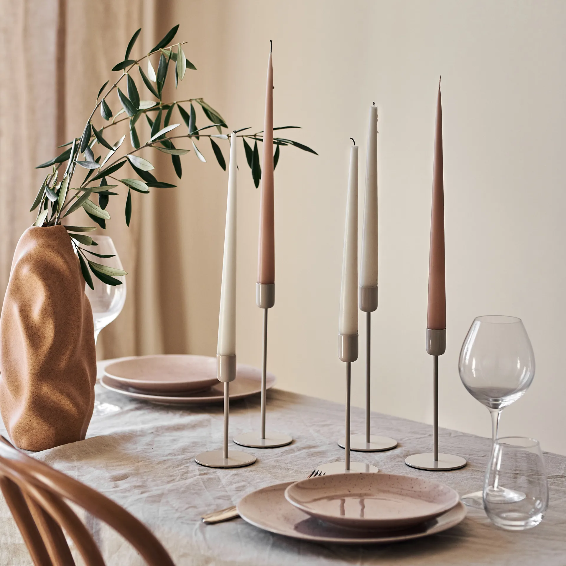 Arctic ljusstake 18 cm, Beige Scandi Living