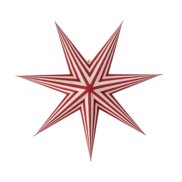 Bare adventsstjärna vit-rödrandig - 60 cm - Scandi Living