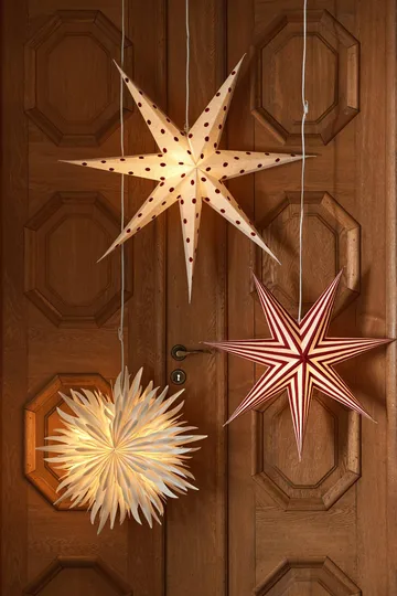 Bare adventsstjärna vit-rödrandig - 60 cm - Scandi Living
