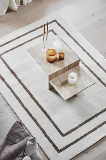 Borders ullmatta - Vit-beige 170x240 cm - Scandi Living