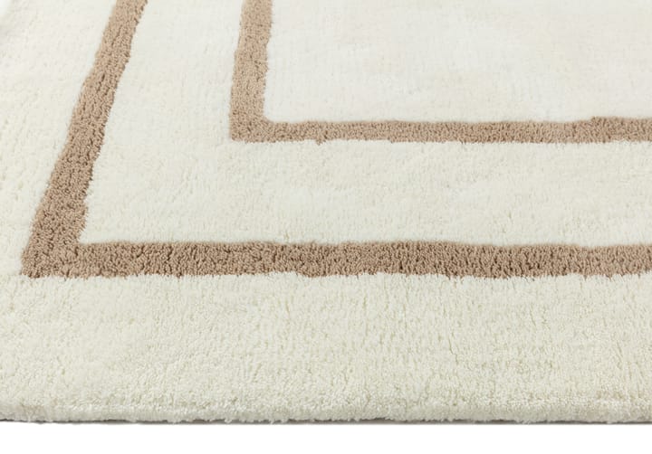 Borders ullmatta - Vit-beige 200x300 cm - Scandi Living