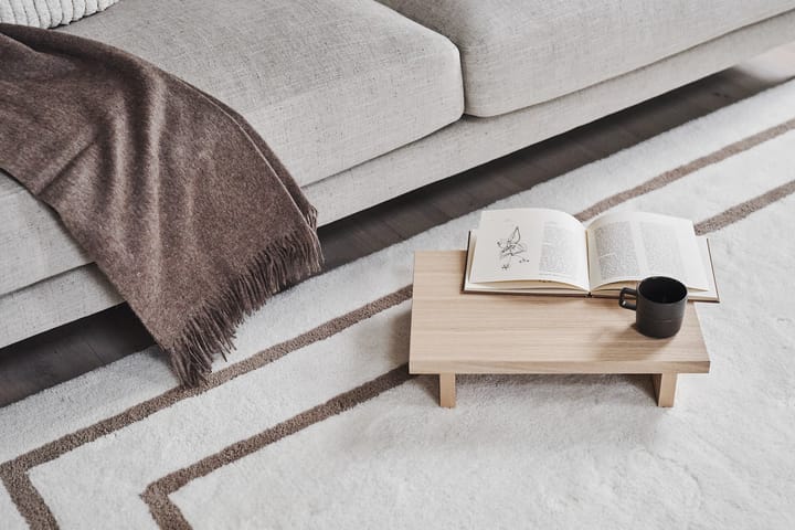 Borders ullmatta - Vit-beige 200x300 cm - Scandi Living