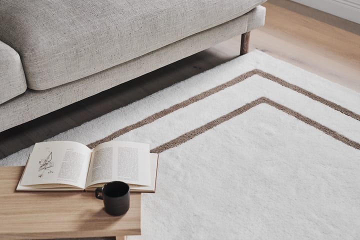 Borders ullmatta - Vit-beige 200x300 cm - Scandi Living