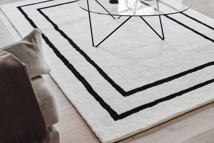 Borders ullmatta, Vit-svart 170x240 cm Scandi Living
