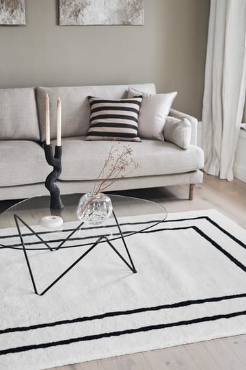 Borders ullmatta - Vit-svart 170x240 cm - Scandi Living