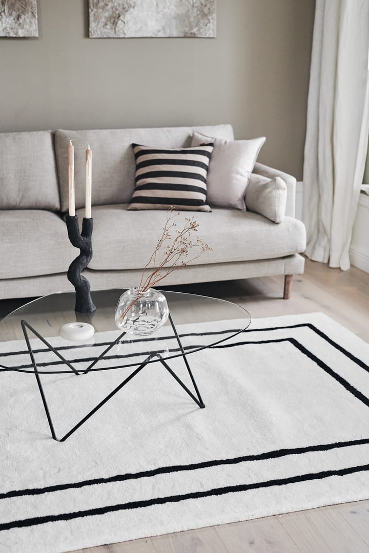 Borders ullmatta, Vit-svart 170x240 cm Scandi Living