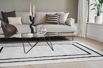 Borders ullmatta - Vit-svart 170x240 cm - Scandi Living