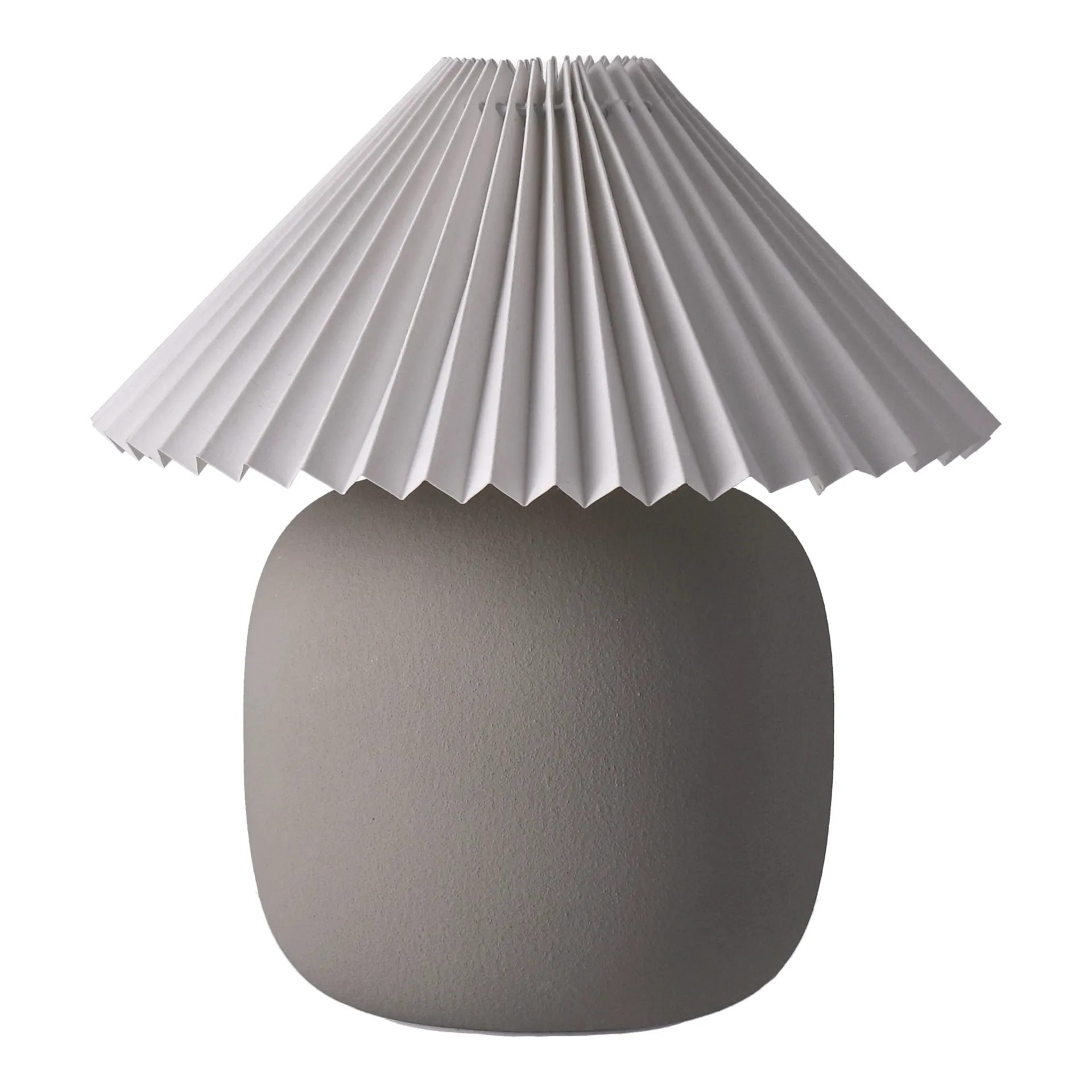 Boulder bordslampa 29 cm grey-pleated white,  Scandi Living
