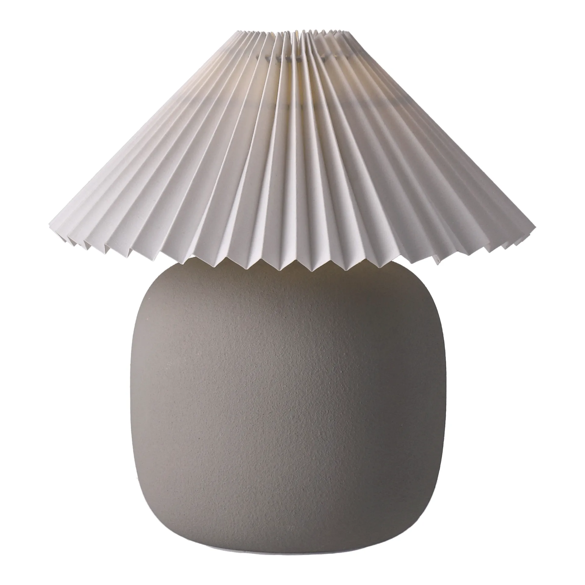 Boulder bordslampa 29 cm grey-pleated white,  Scandi Living