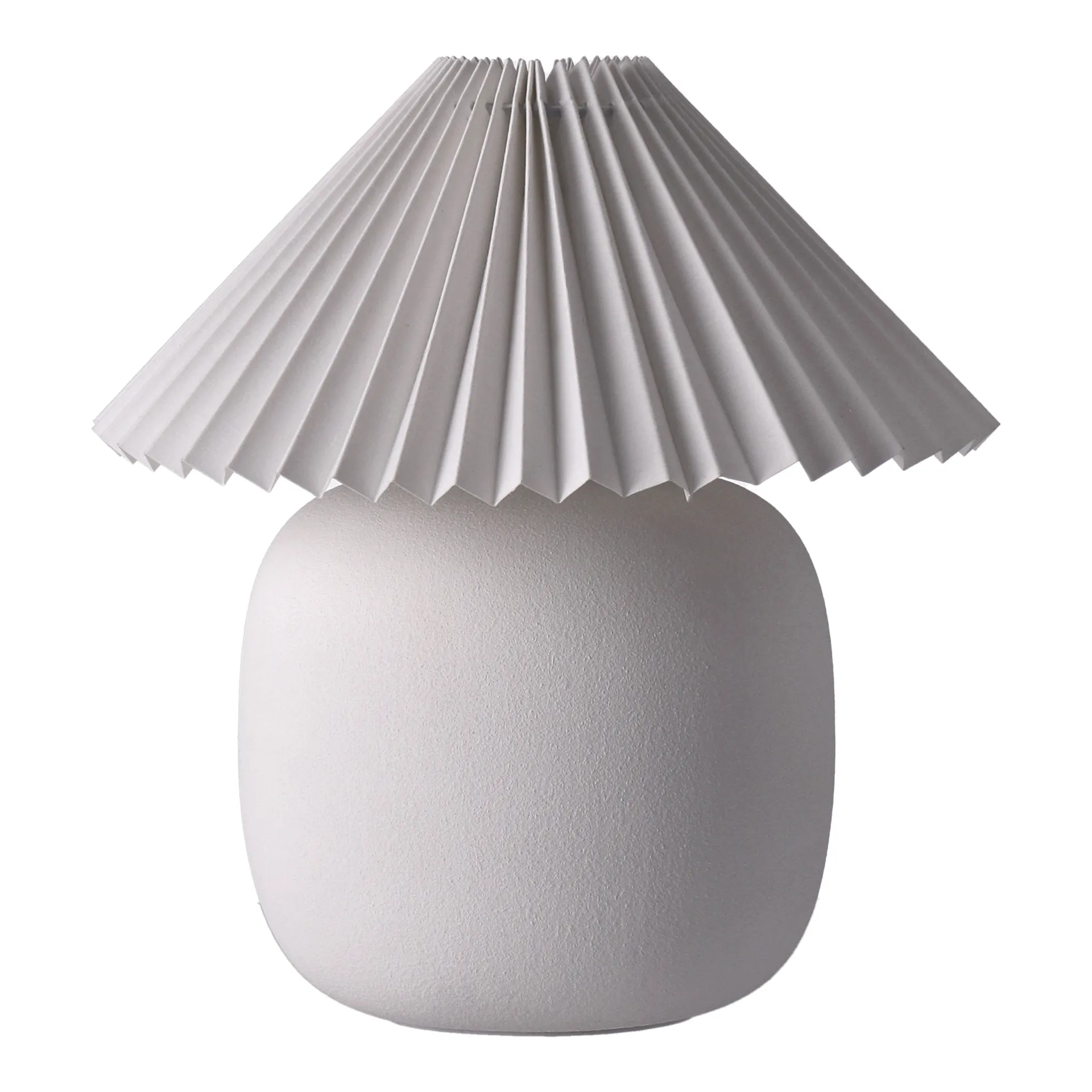 Boulder bordslampa 29 cm white-pleated white,  Scandi Living