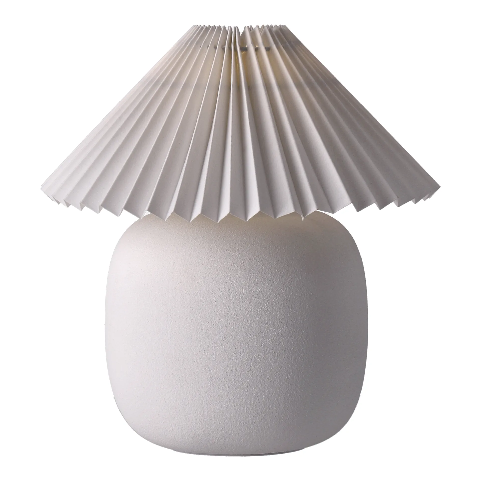 Boulder bordslampa 29 cm white-pleated white,  Scandi Living