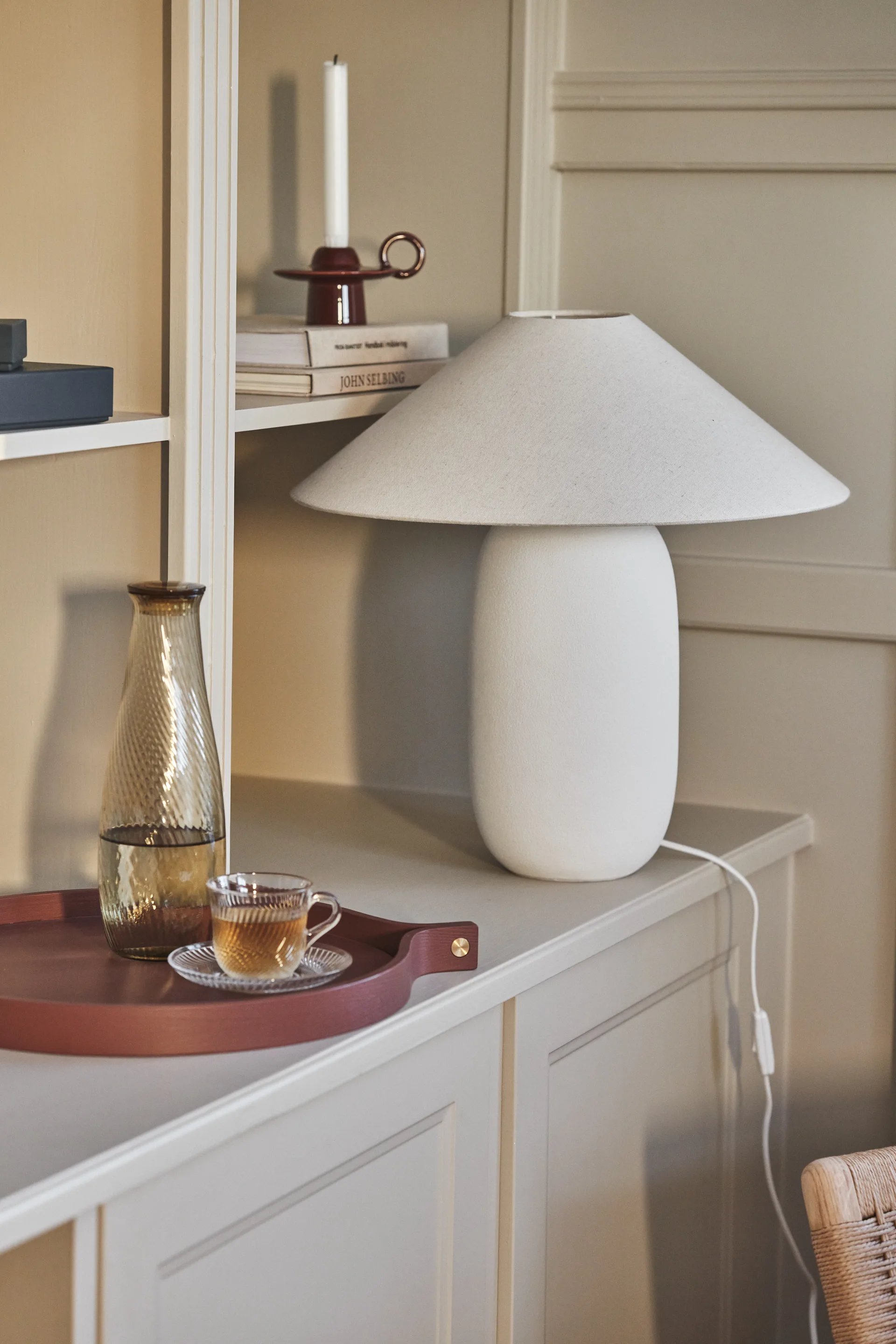 Boulder bordslampa 48 cm white-nature,  Scandi Living