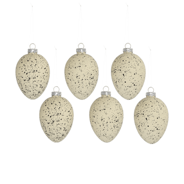 Brooding påskägg glas 8 cm 6-pack - Beige - Scandi Living