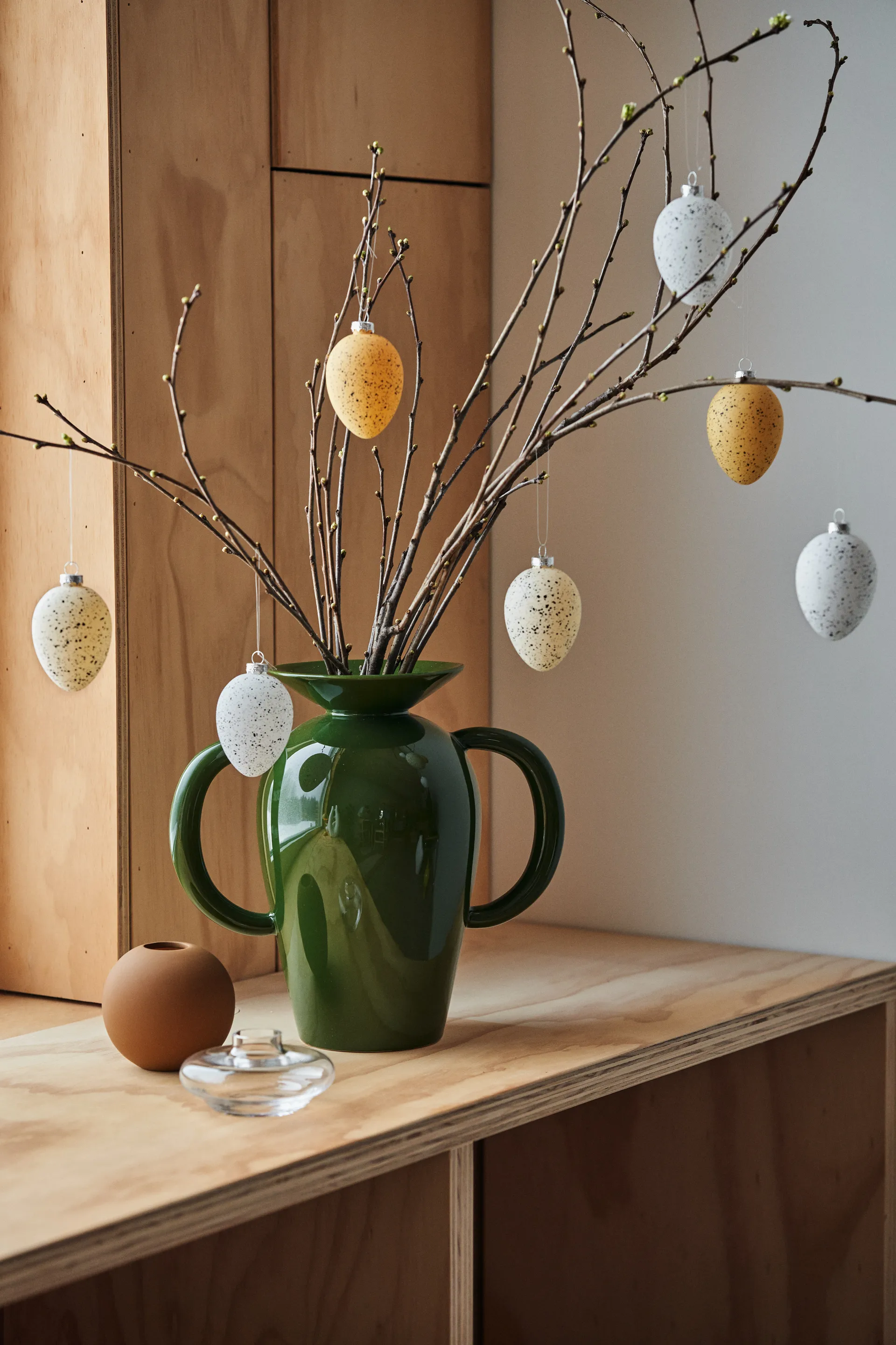 Brooding påskägg glas 8 cm 6-pack, Beige Scandi Living