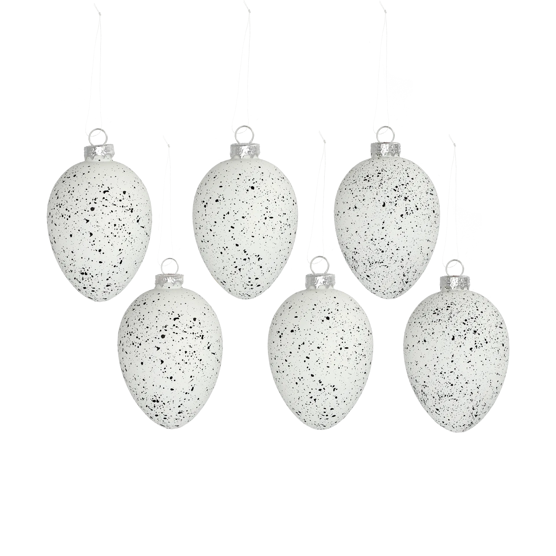 Brooding påskägg glas 8 cm 6-pack, Vit Scandi Living