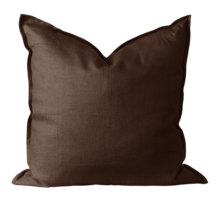 Calm kuddfodral linne 50x50 cm - Chocolate Brown - Scandi Living