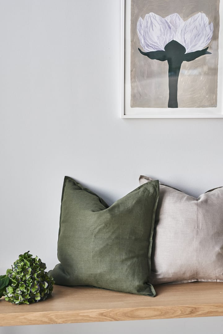 Calm kuddfodral linne 50x50 cm, Forest Green Scandi Living