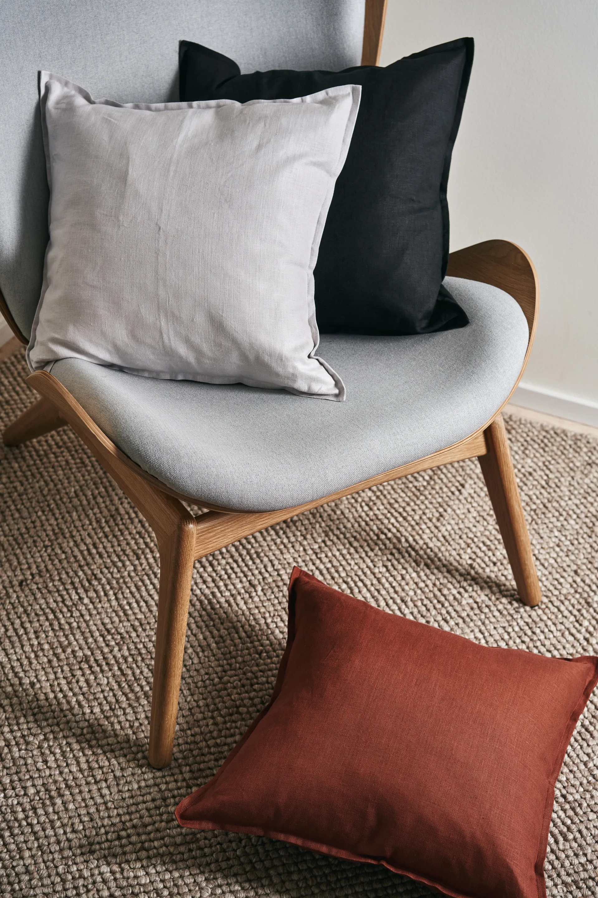 Calm kuddfodral linne 50x50 cm, Icy Grey Scandi Living