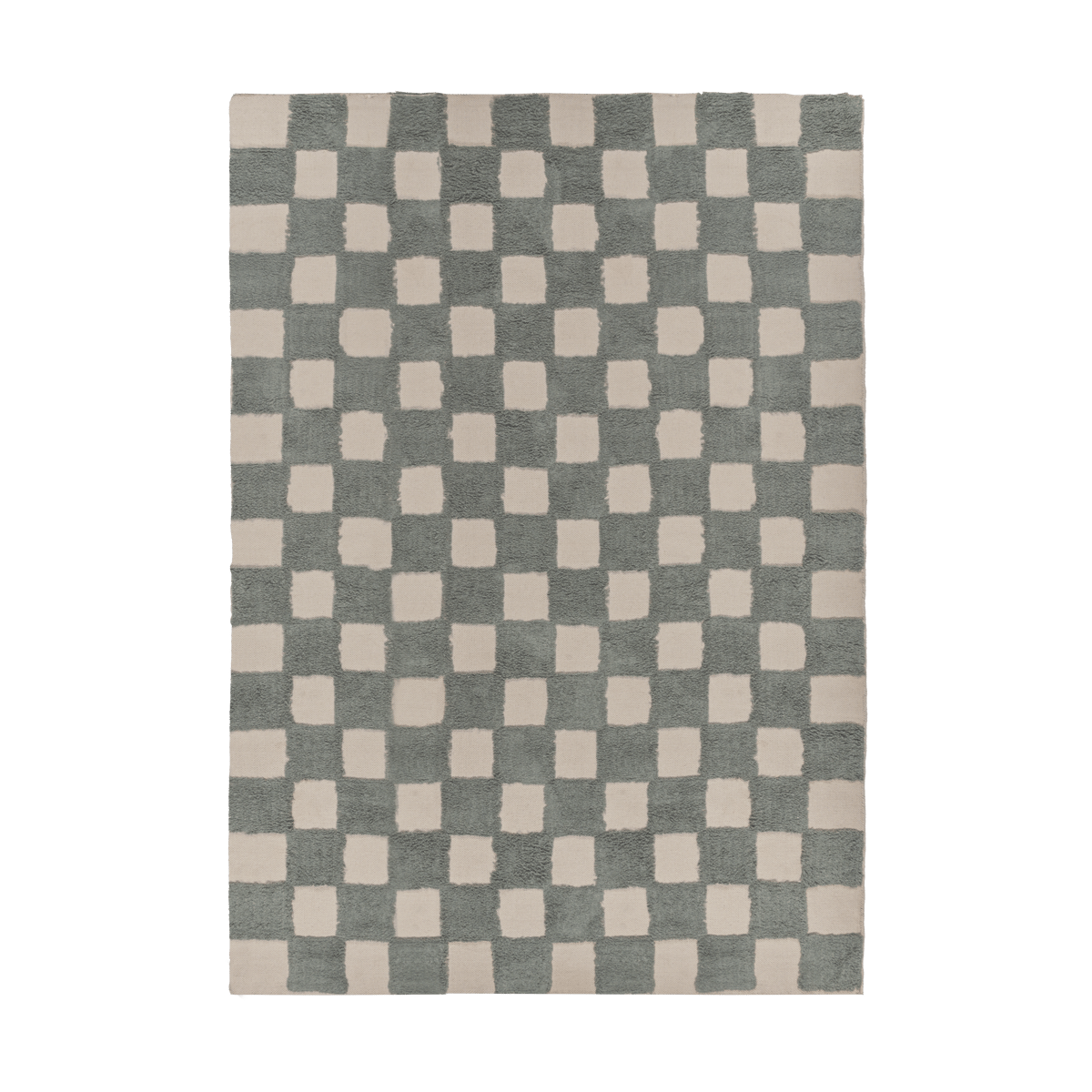 Scandi Living Checker Play matta 170x240 cm Green | Skandinavisk Design | Barnmattor | Grön