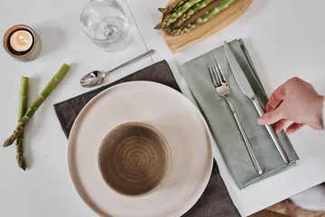 Clean linneservetter 45x45 cm 4-pack - dusty green - Scandi Living