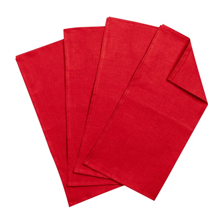 Clean linneservetter 45x45 cm 4-pack - Red - Scandi Living