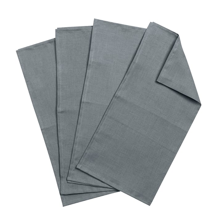 Clean linneservetter 45x45 cm 4-pack - smokey blue - Scandi Living