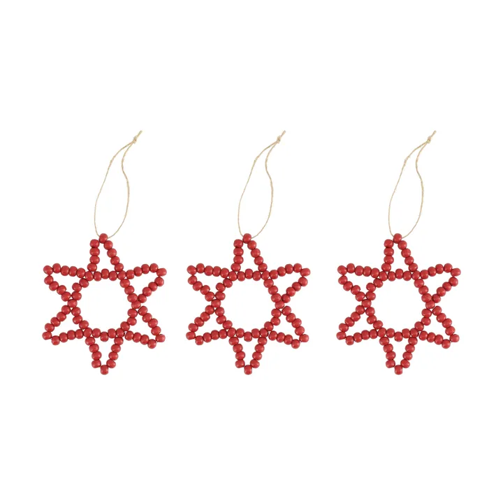 Craft julgranshänge stjärna 3-pack - Röd - Scandi Living