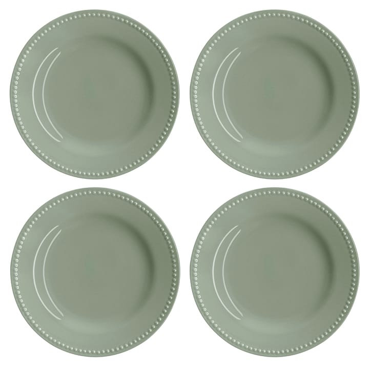 Dots assiett 22 cm 4-pack - Grön - Scandi Living