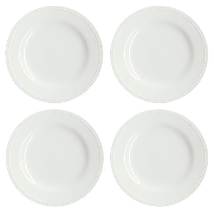 Dots assiett 22 cm 4-pack - vit - Scandi Living