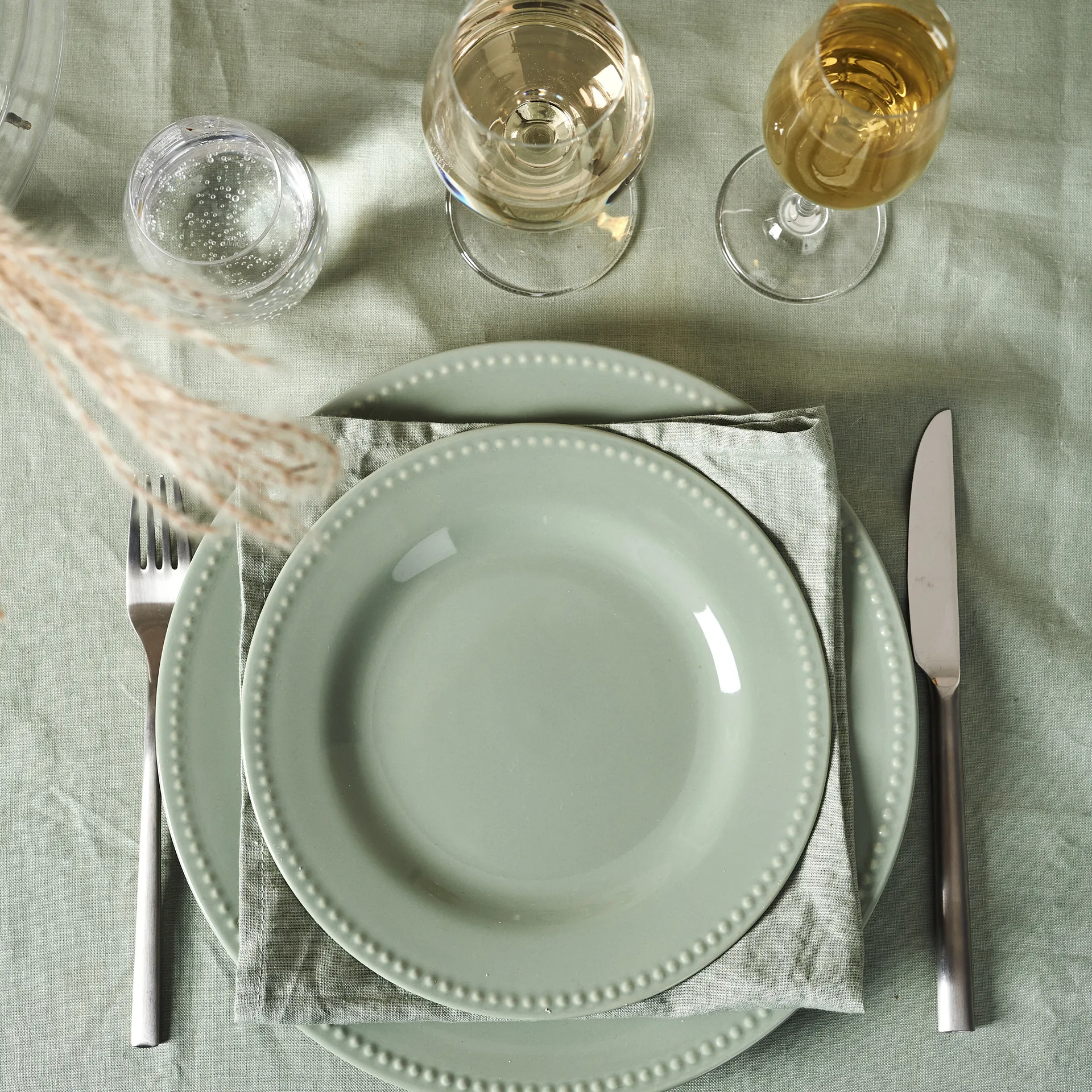 Dots tallrik 28 cm 4-pack, Grön Scandi Living