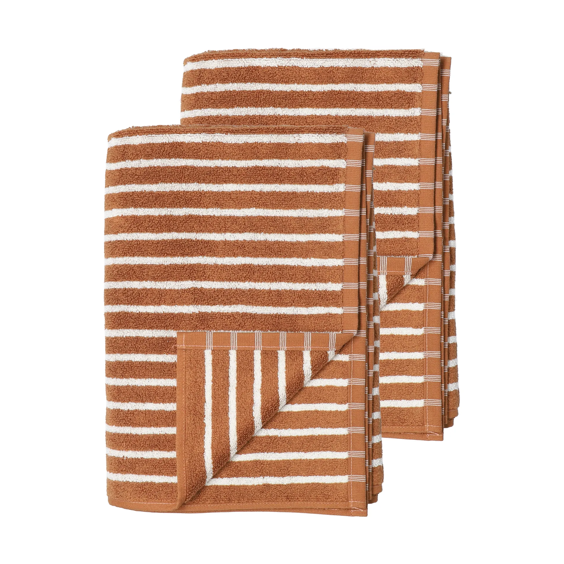 Drift badhanddukar 100x150 cm 2-pack - Brun-vit,  Scandi Living