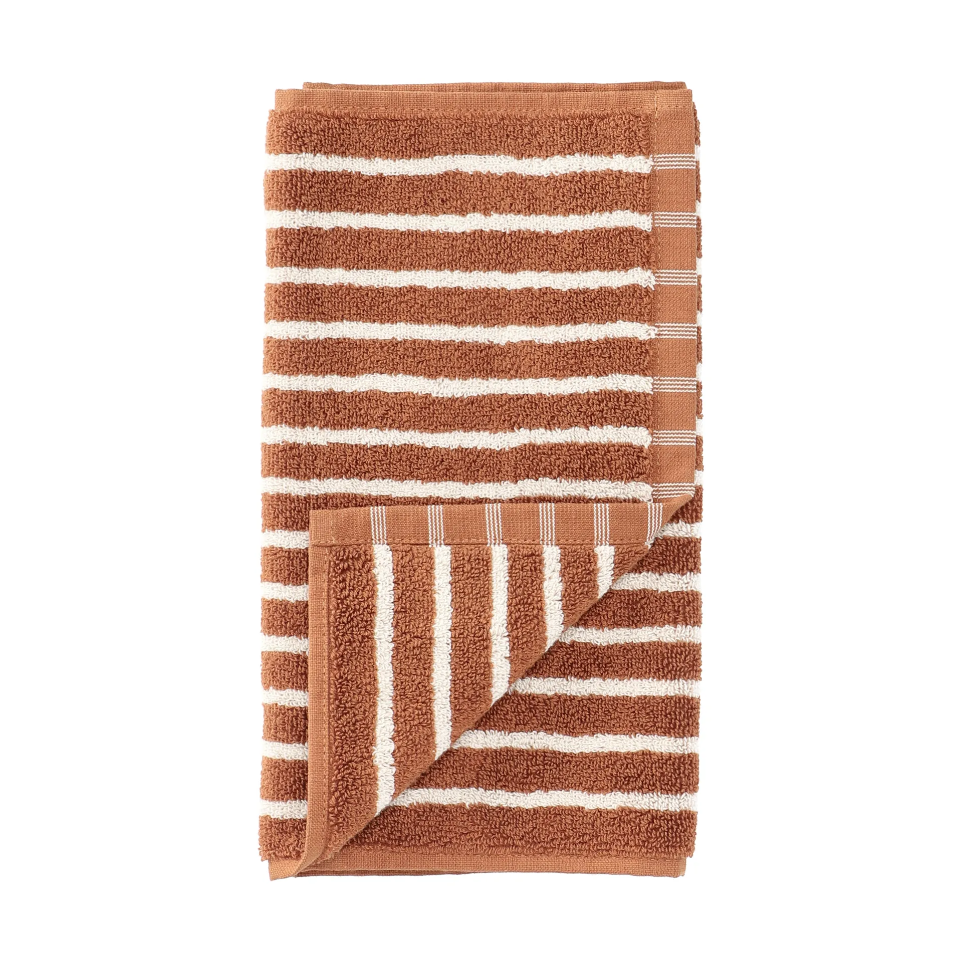 Drift handduk 30x50 cm, Brun-vit Scandi Living