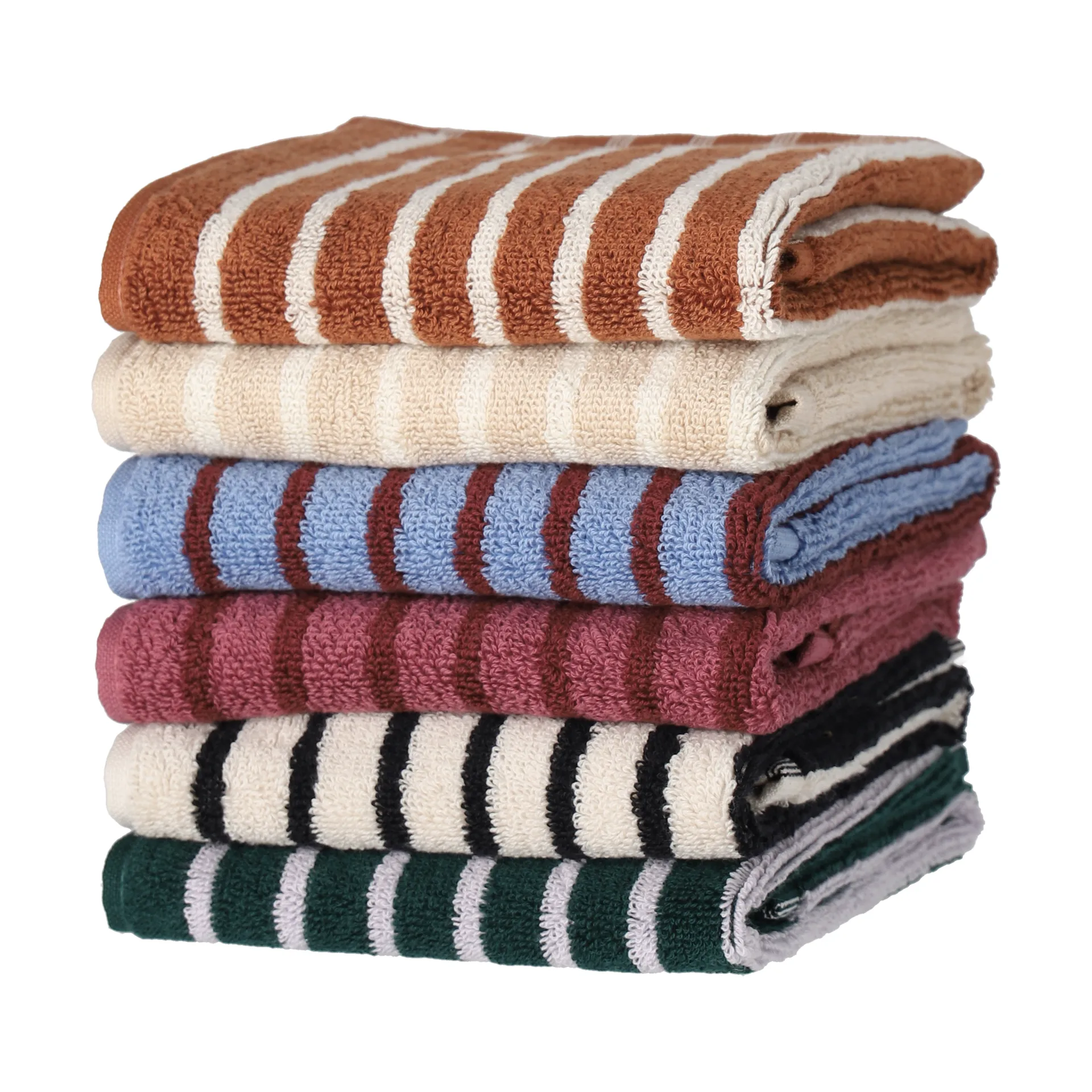 Drift handduk 30x50 cm, Brun-vit Scandi Living