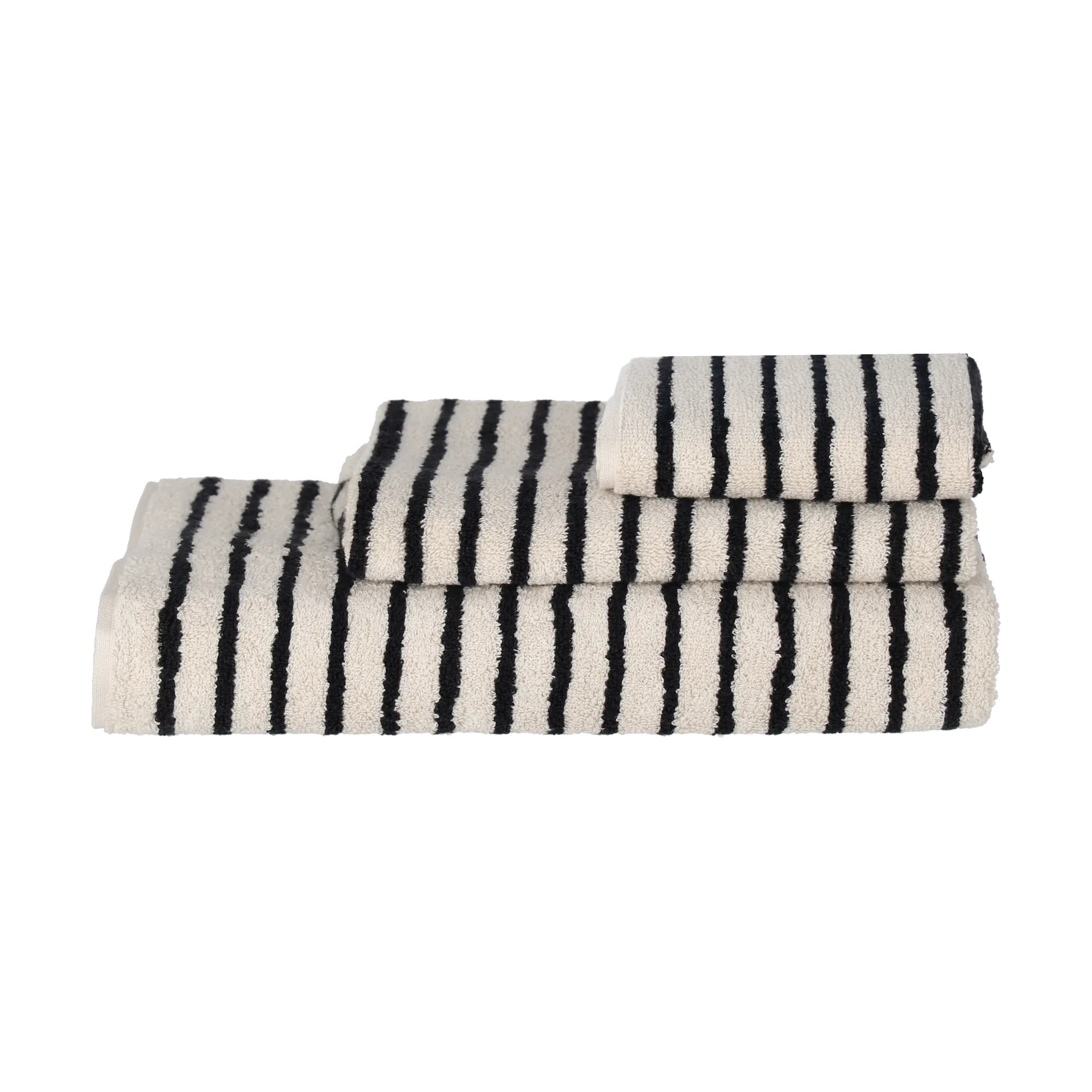 Drift handduk 30x50 cm, Vit-svart Scandi Living