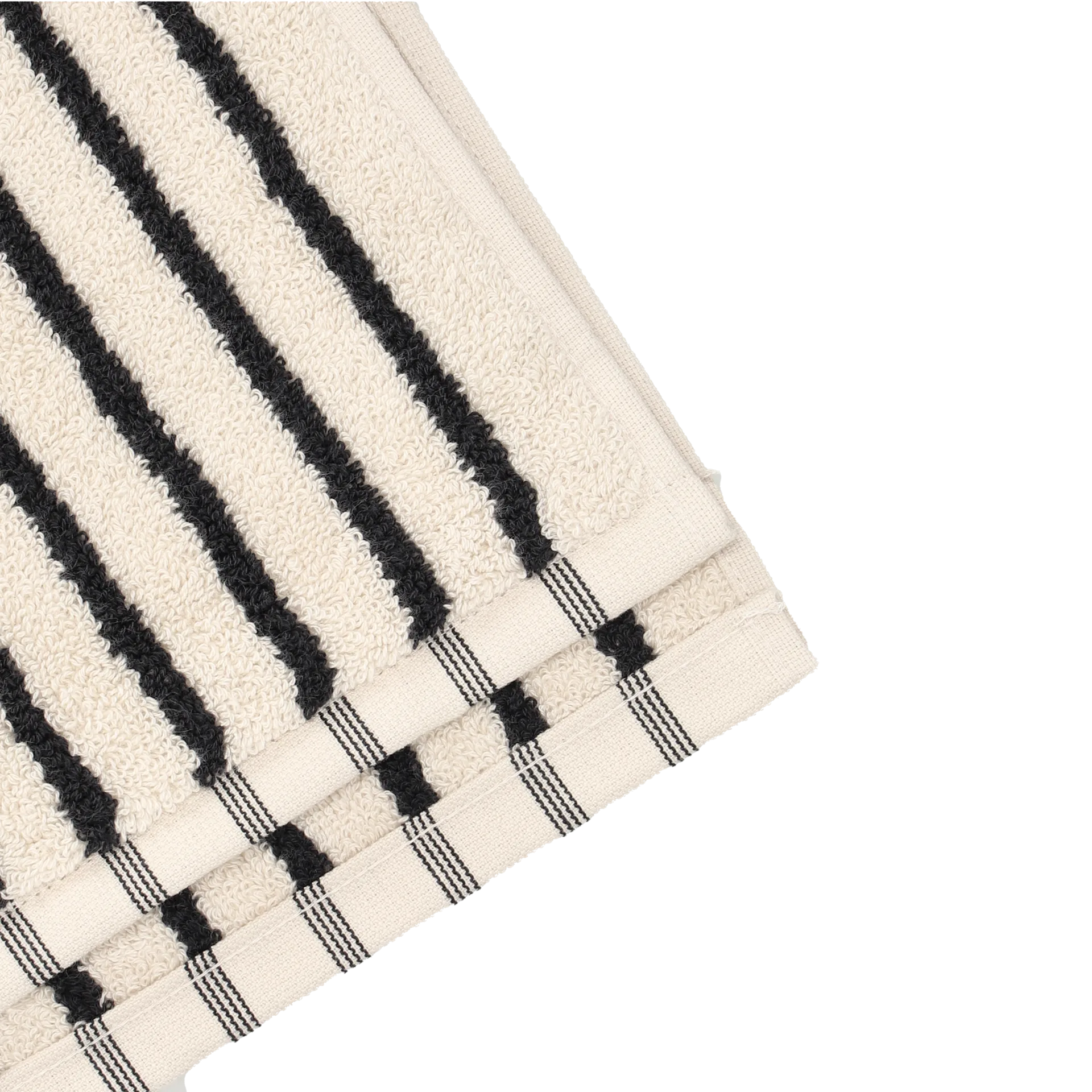 Drift handduk 30x50 cm, Vit-svart Scandi Living