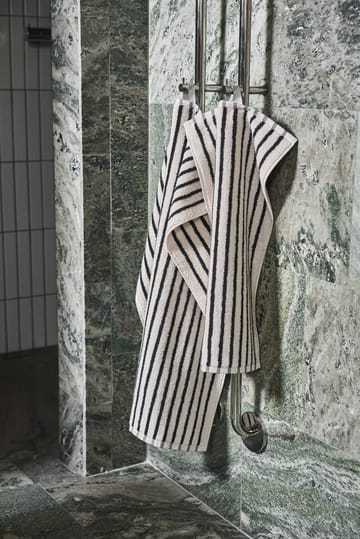 Drift handduk 30x50 cm - Vit-svart - Scandi Living