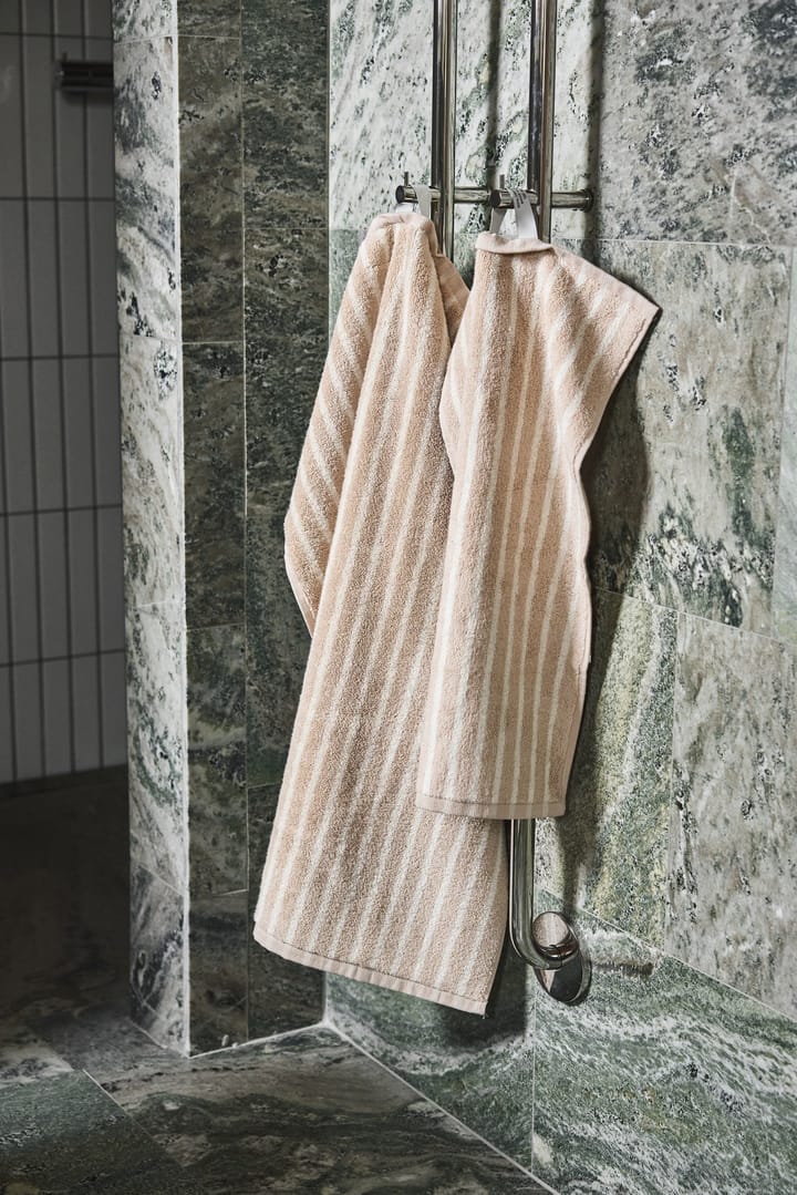 Drift handduk 50x70 cm, Beige-vit Scandi Living