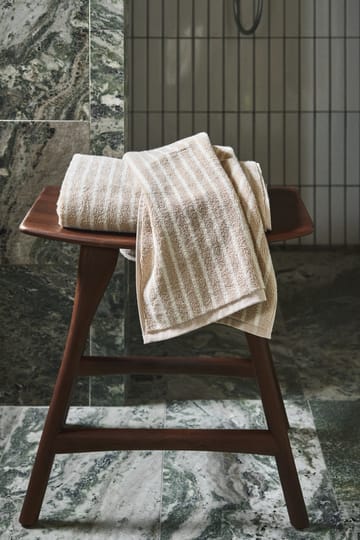 Drift handduk 50x70 cm - Beige-vit - Scandi Living
